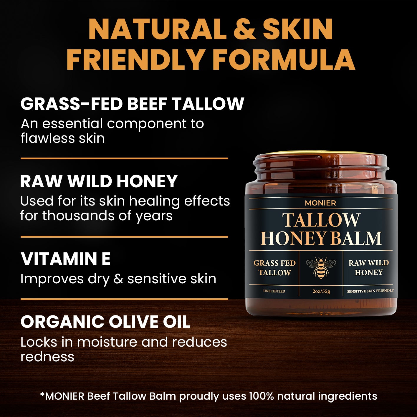 Monier Grass Fed Tallow & Honey Balm