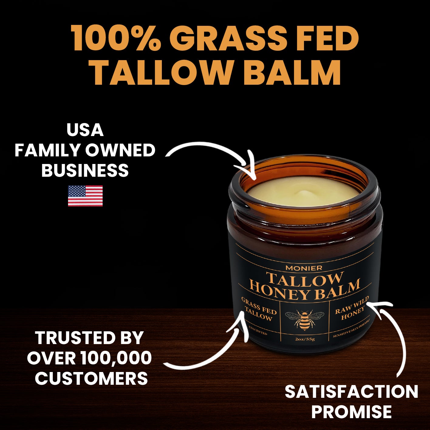 Monier Grass Fed Tallow & Honey Balm